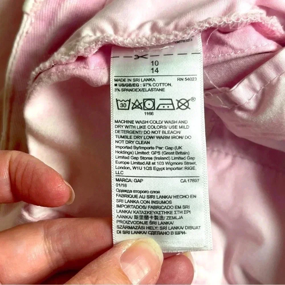 Gap Pink & White Girlfriend Chino Pants - Size 10 - Picture 5 of 5